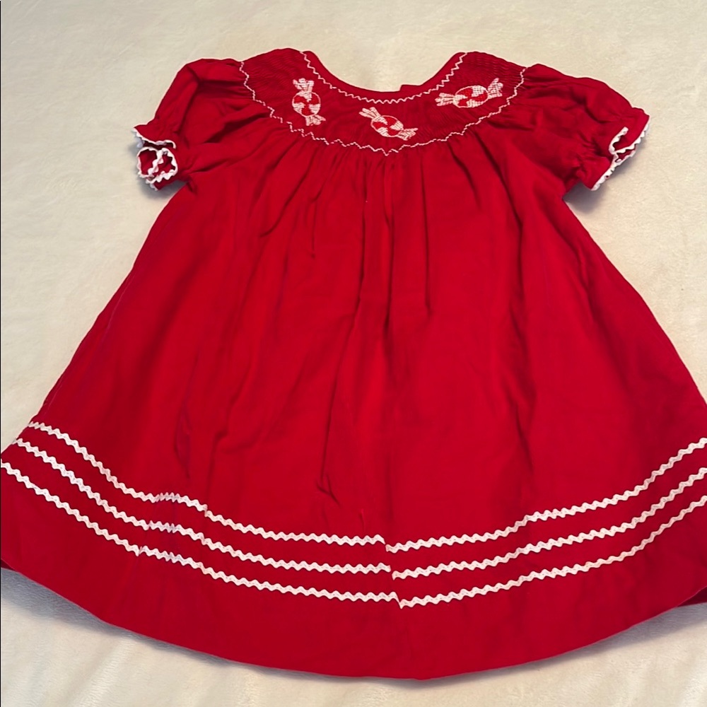 Charming Red Dress with White Detailing